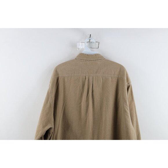 Vtg 90s Abercrombie & Fitch Mens L Distressed Chamois Cloth Button Down Shirt - Picture 14 of 15